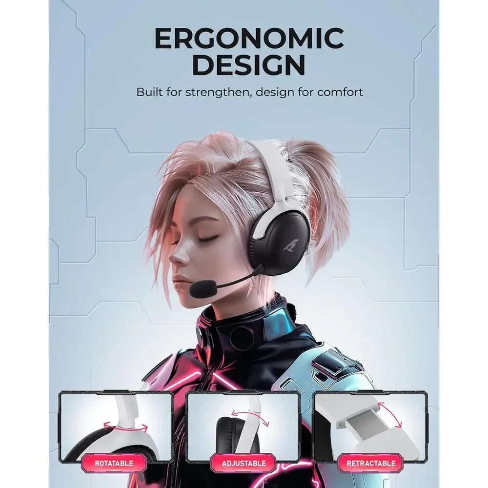 KOFIRE Wireless Gaming Headset Bluetooth 54 USB 3.5mm 53MM Stereo Mic